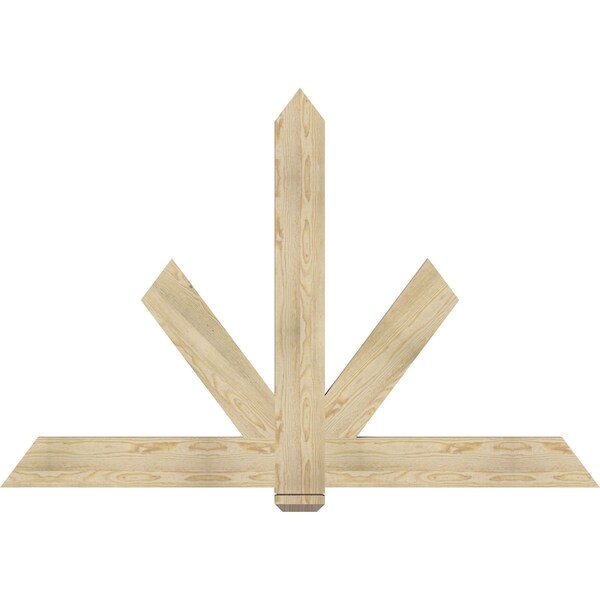 Ekena Millwork Kennewick Rough Sawn Timber Gable Bracket, Douglas Fir, 72"W x 48"H x 2"D x 6"F, 16/12 Pitch GBW072X48X0206KEN00RDF - main